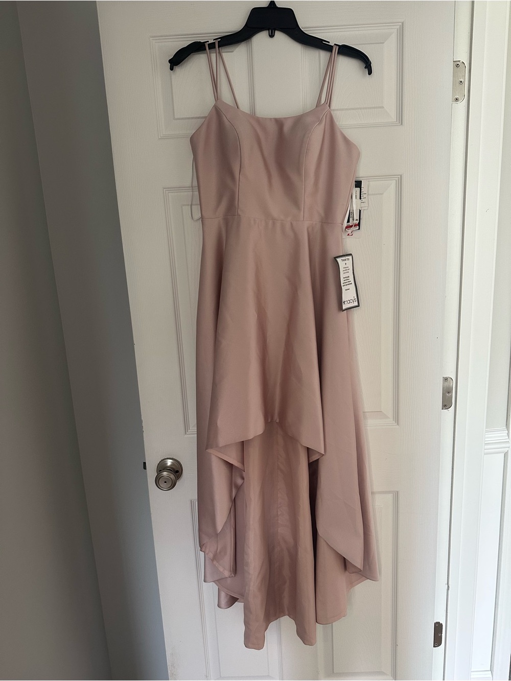 High-Low Mauve Party Dress With tank straps